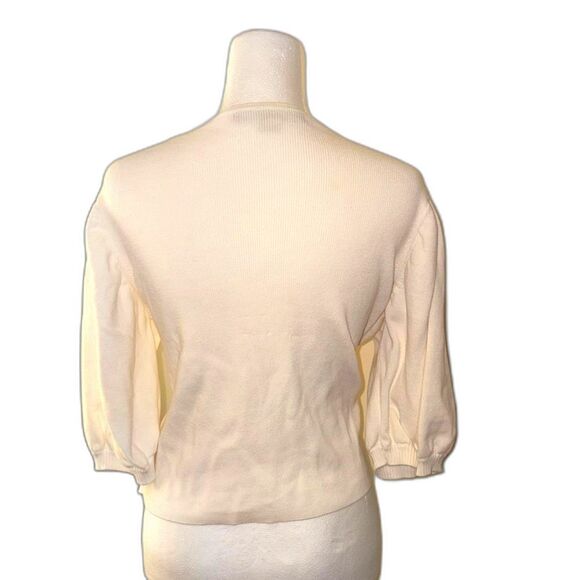 French Connection White Faux Wrap Sweater, XL - Picture 3 of 5